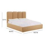 Palani Honey Velvet Queen Bed TOV-B68743 TOV Furniture