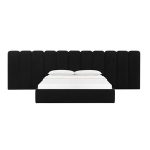 TOV Furniture Palani Velvet Headboard Wings - Elevate Your Bedroom with Luxe Comfort and Customizable Style Options Black TOV-B68744-45-15