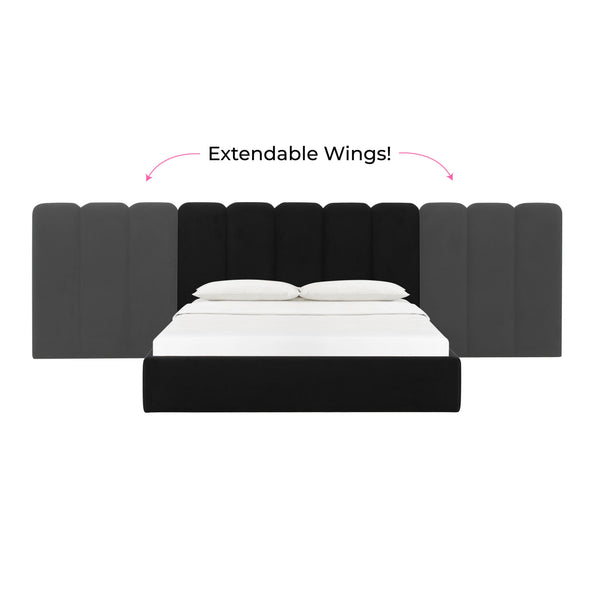 Palani Black Velvet Wings - Queen or King (Set of 2) TOV-B68744-45-15 TOV Furniture