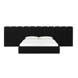 Palani Black Velvet King Bed with Wings TOV-B68744-WINGS TOV Furniture