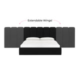 Palani Black Velvet King Bed with Wings TOV-B68744-WINGS TOV Furniture