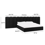 Palani Black Velvet King Bed with Wings TOV-B68744-WINGS TOV Furniture