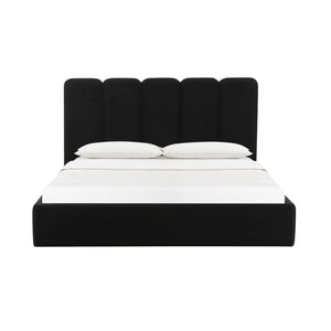TOV Furniture Palani Velvet Bed - Modern Upholstered Design with Customizable Headboard for Luxurious Comfort Black / King TOV-B68744