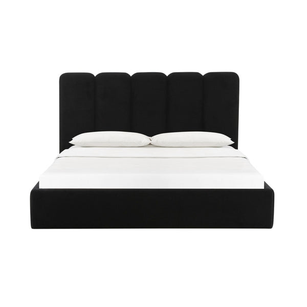 TOV Furniture Palani Velvet Bed - Modern Upholstered Design with Customizable Headboard for Luxurious Comfort Black / King TOV-B68744