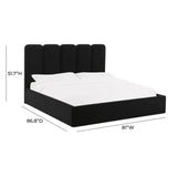 Palani Black Velvet King Bed TOV-B68744 TOV Furniture