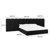 Palani Black Velvet Queen Bed with Wings TOV-B68745-WINGS TOV Furniture