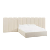 Palani Cream Boucle King Bed with Wings TOV-B68746-WINGS TOV Furniture