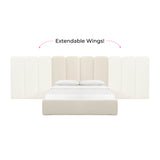 Palani Cream Boucle King Bed with Wings TOV-B68746-WINGS TOV Furniture