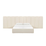 Palani Cream Boucle Queen Bed with Wings TOV-B68747-WINGS TOV Furniture