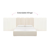 Palani Cream Boucle Queen Bed with Wings TOV-B68747-WINGS TOV Furniture