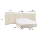 Palani Cream Boucle Queen Bed with Wings TOV-B68747-WINGS TOV Furniture