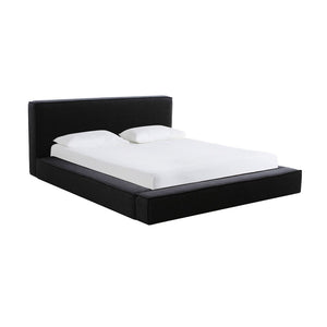 TOV Furniture Olafur Upholstered Bed - Modern Linen Design with Soft Cushions and Mid-Century Style for Comfort Black / Queen TOV-B68820