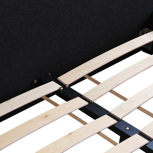 TOV Furniture Olafur Upholstered Bed - Modern Linen Design with Soft Cushions and Mid-Century Style for Comfort Black / Queen TOV-B68820