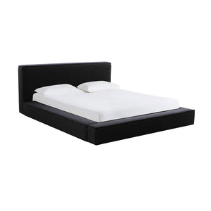 TOV Furniture Olafur Upholstered Bed - Modern Linen Design with Soft Cushions and Mid-Century Style for Comfort Black / King TOV-B68821