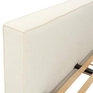 TOV Furniture Olafur Upholstered Bed - Modern Linen Design with Soft Cushions and Mid-Century Style for Comfort Cream / Queen TOV-B68822