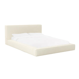 TOV Furniture Olafur Upholstered Bed - Modern Linen Design with Soft Cushions and Mid-Century Style for Comfort Cream / King TOV-B68823