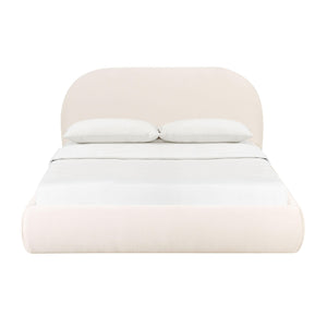Bara Cream Textured Velvet King Bed TOV-B68877 TOV Furniture