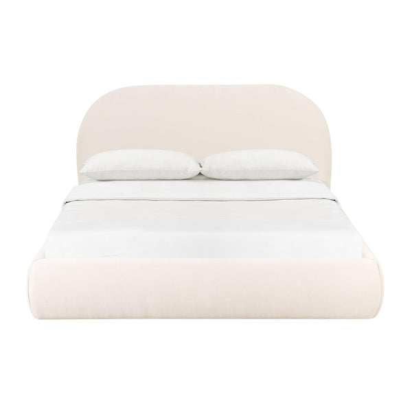 Bara Cream Textured Velvet King Bed TOV-B68877 TOV Furniture