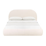 Bara Cream Textured Velvet King Bed TOV-B68877 TOV Furniture