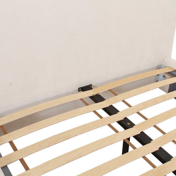 TOV Furniture Bara Cream Textured Velvet Bed – Luxurious Modern Centerpiece for Stylish & Cozy Bedroom Retreat King TOV-B68877