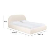 Bara Cream Textured Velvet King Bed TOV-B68877 TOV Furniture