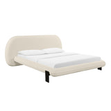 Ophelia Cream Faux Wool Queen Bed TOV-B68945 TOV Furniture