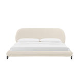 Ophelia Cream Faux Wool King Bed TOV-B68946 TOV Furniture