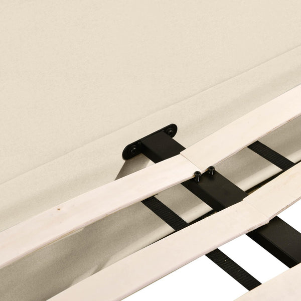 TOV Furniture Ophelia Cream Faux Wool Bed - Plush Mid-Century Design with Oversized Headboard for Cozy Luxury King TOV-B68946