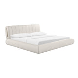 Karol Cream Vegan Leather Queen Bed TOV-B68947 TOV Furniture