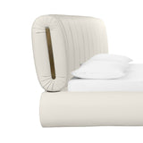Karol Cream Vegan Leather Queen Bed TOV-B68947 TOV Furniture