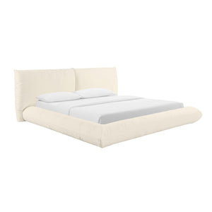 TOV Furniture Romp Cream 100% Upcycled Linen Bed - Luxurious, Eco-Friendly Plush Comfort for Modern Bedrooms King TOV-B68951