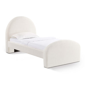 TOV Furniture Moon Cream Boucle Twin Bed - Elegant Art Deco Style with Optional Trundle for Modern & Vintage Spaces TOV-B69110