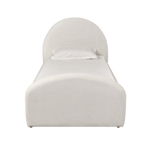TOV Furniture Moon Cream Boucle Twin Bed - Elegant Art Deco Style with Optional Trundle for Modern & Vintage Spaces TOV-B69110