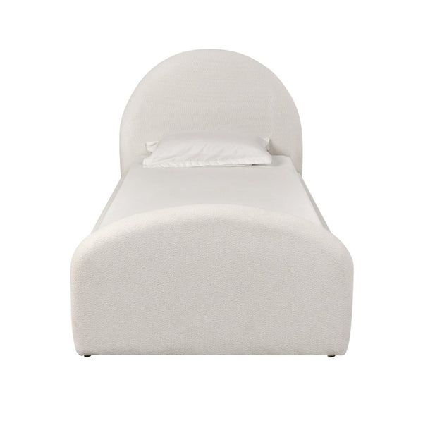 TOV Furniture Moon Cream Boucle Twin Bed - Elegant Art Deco Style with Optional Trundle for Modern & Vintage Spaces TOV-B69110