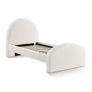 TOV Furniture Moon Cream Boucle Twin Bed - Elegant Art Deco Style with Optional Trundle for Modern & Vintage Spaces TOV-B69110