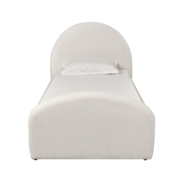 TOV Furniture Moon Cream Boucle Twin Trundle Bed – Stylish Art Deco Design with Extra Sleep Space & Storage Options TOV-B69111