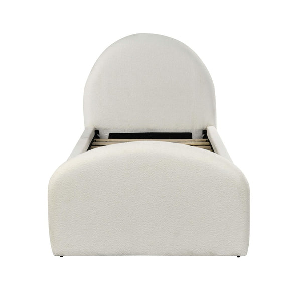 TOV Furniture Moon Cream Boucle Twin Trundle Bed – Stylish Art Deco Design with Extra Sleep Space & Storage Options TOV-B69111