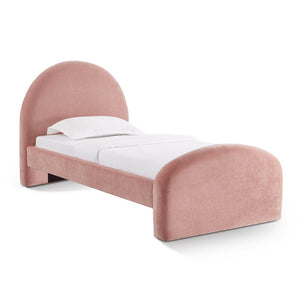 TOV Furniture Moon Rose Upcycled Chenille Twin Bed - Elegant Eco-Friendly Design with Trundle & Vintage Glamour TOV-B69112