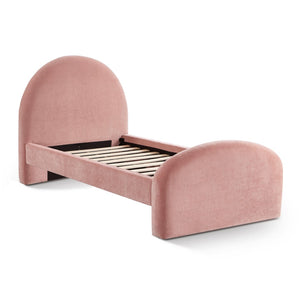 TOV Furniture Moon Rose Upcycled Chenille Twin Bed - Elegant Eco-Friendly Design with Trundle & Vintage Glamour TOV-B69112