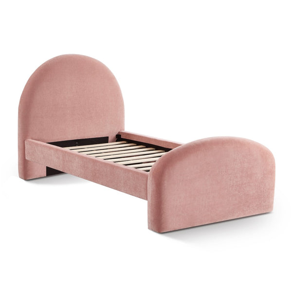 TOV Furniture Moon Rose Upcycled Chenille Twin Bed - Elegant Eco-Friendly Design with Trundle & Vintage Glamour TOV-B69112