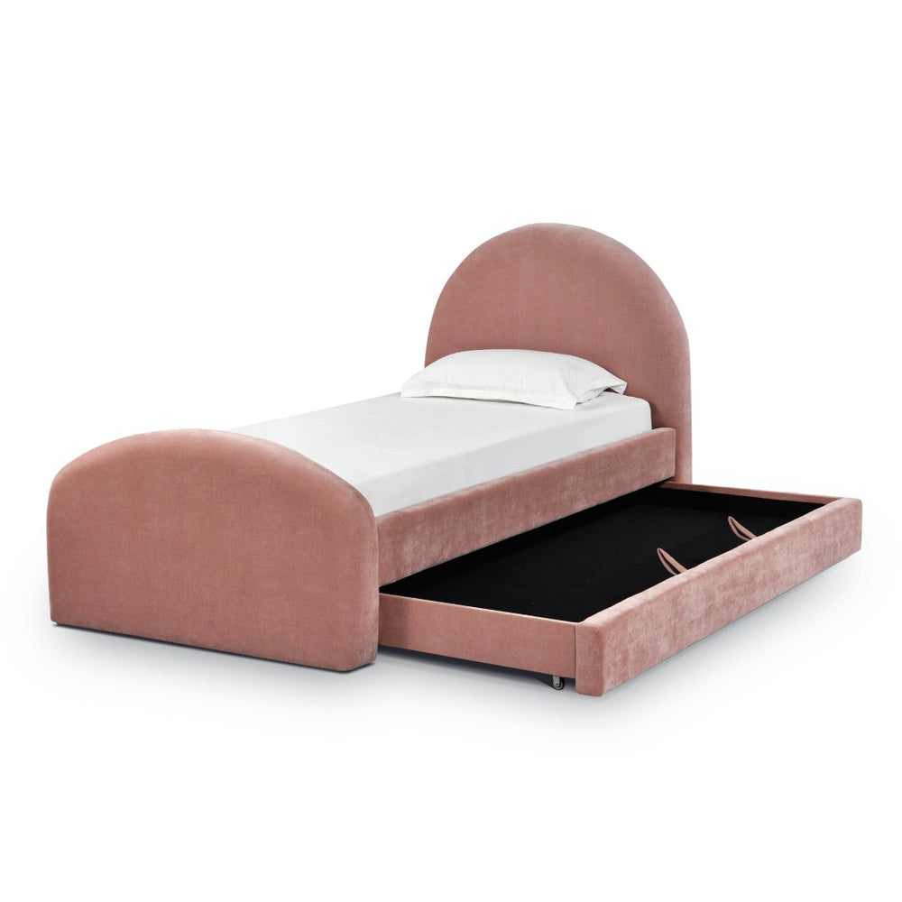 TOV Furniture Moon Rose Upcycled Chenille Twin Trundle Bed – Stylish Eco-Friendly Comfort for Guests & Kids TOV-B69113