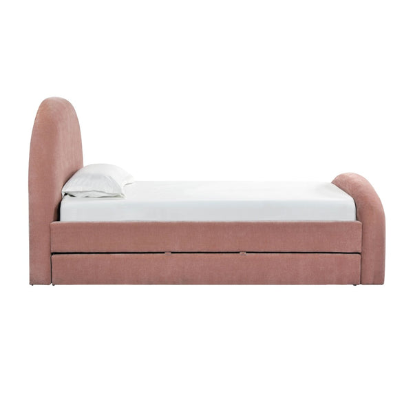 TOV Furniture Moon Rose Upcycled Chenille Twin Trundle Bed – Stylish Eco-Friendly Comfort for Guests & Kids TOV-B69113