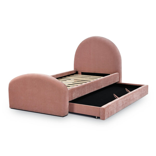 TOV Furniture Moon Rose Upcycled Chenille Twin Trundle Bed – Stylish Eco-Friendly Comfort for Guests & Kids TOV-B69113