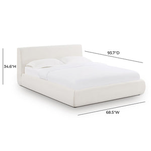 TOV Furniture Isla Bed - Transform Your Bedroom with Eco-Friendly Upcycled Linen, Plush Comfort, and Style Queen TOV-B69118