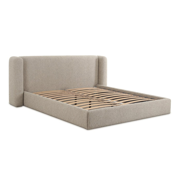 TOV Furniture Babette Tan Boucle Bed - Luxurious Boutique-Style Comfort with Handcrafted Details for Your Bedroom Queen TOV-B69135
