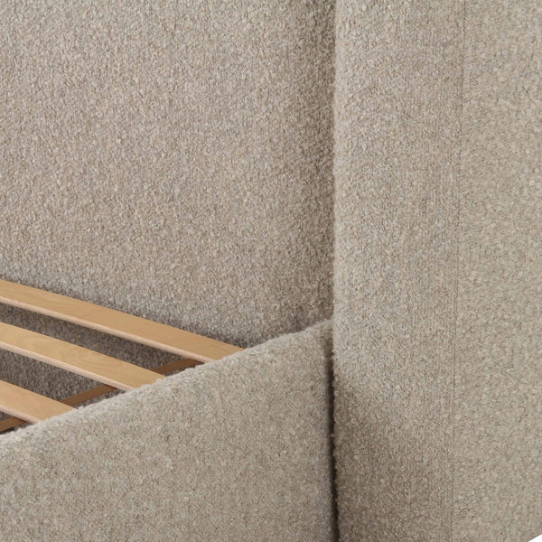 TOV Furniture Babette Tan Boucle Bed - Luxurious Boutique-Style Comfort with Handcrafted Details for Your Bedroom King TOV-B69136