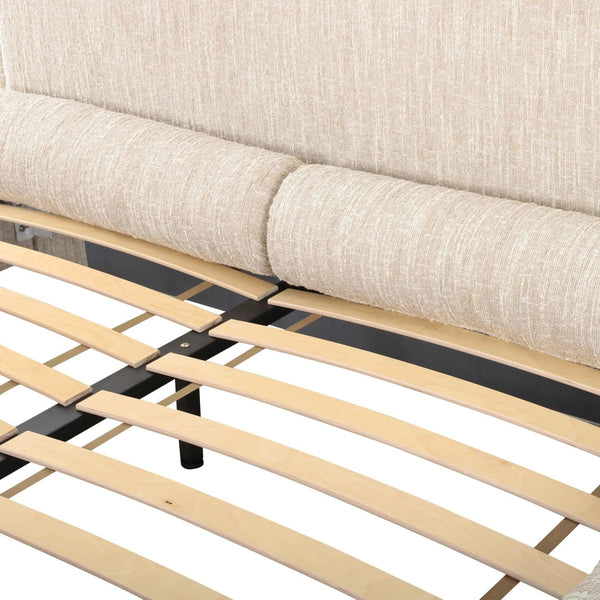 TOV Furniture Murielle Textured Boucle Bed - Handmade Craftsmanship, Easy-Care Comfort, and Elegant Design for Your Retreat Queen TOV-B69139