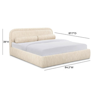 TOV Furniture Murielle Textured Boucle Bed - Handmade Craftsmanship, Easy-Care Comfort, and Elegant Design for Your Retreat King TOV-B69140