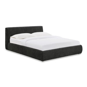 TOV Furniture Isla Textured Velvet Bed – Modern Design with Plush Comfort for a Serene, Stylish Bedroom Retreat Charcoal / Queen TOV-B69164