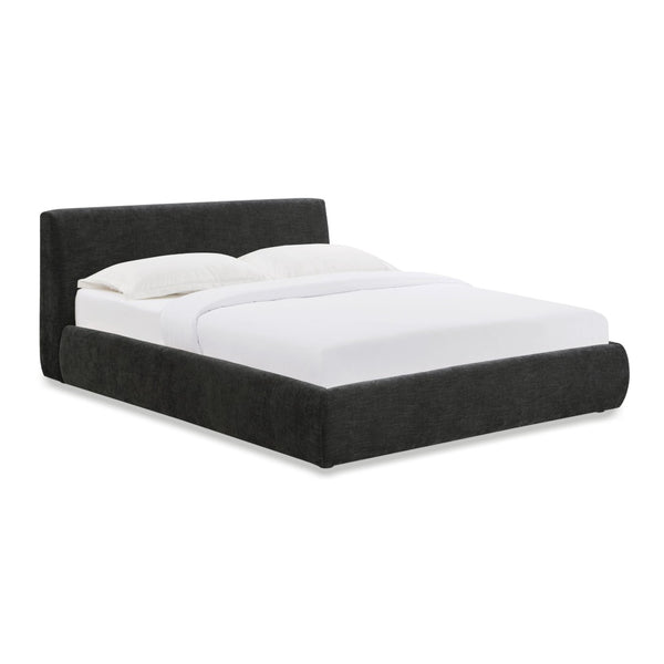 TOV Furniture Isla Textured Velvet Bed – Modern Design with Plush Comfort for a Serene, Stylish Bedroom Retreat Charcoal / Queen TOV-B69164